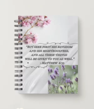 Spiral Christian Notebook - Matthew 6:33