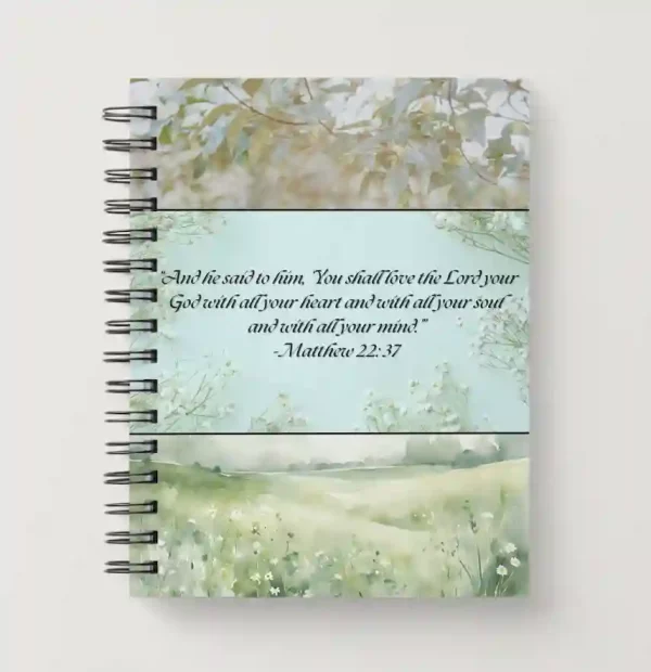 Spiral Christian Notebook - Matthew 22:37