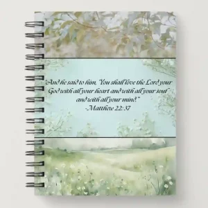 Spiral Christian Notebook - Matthew 22:37