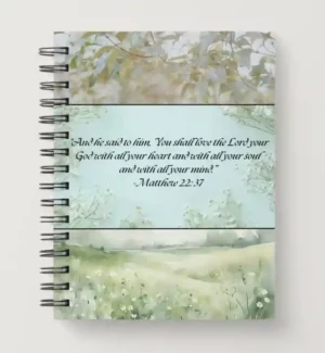 Spiral Christian Notebook - Matthew 22:37