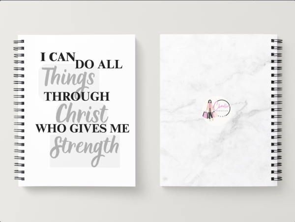 Spiral Christian Notebook - I can do all things through Christ who gives me strength - Image 2