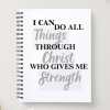 Spiral Christian Notebook - I can do all things through Christ who gives me strength