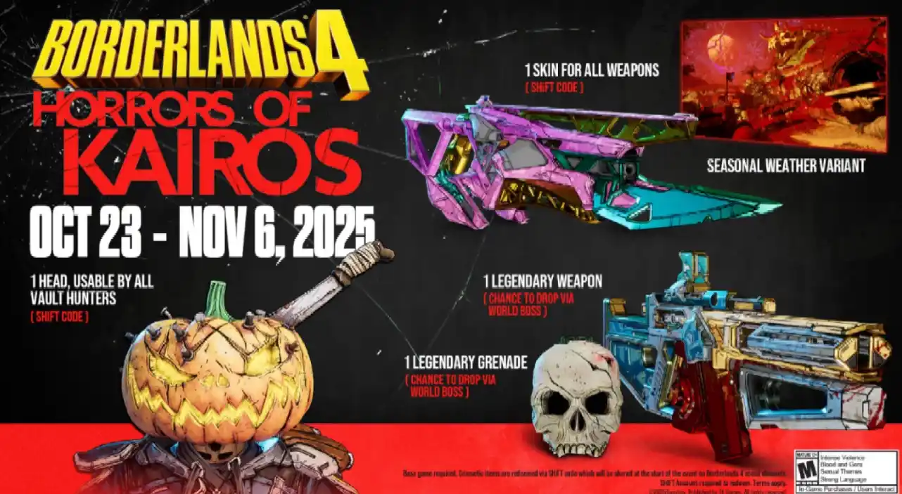 Free Borderlands 4 Seasonal Mini-Event “Horrors Of Kairos” Now Available